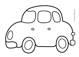 Free cartoon style coloring sheets of lightning mcqueen, sally, rusty, tow mater, luigi and sheriff. Https Coloring 4kids Com Simple Car Transportation Coloring Pages For Kids Printable Free
