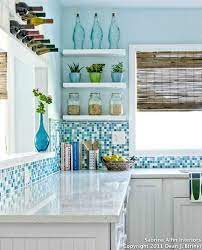 Decorating the kitchen in your beach or summer home can be tricky. Coastal Kitchen Backsplash Ideas With Mosaic Tiles Beach Murals Cottage Kitchens Beach Cottage Kitchens Beach House Kitchens