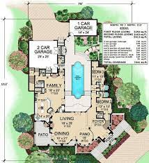 Plan 36143tx Mediterranean With Central Courtyard Courtyard House Plans U Shaped House Plans U Shaped Houses