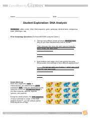 Dna sequencing is used to determine the sequence of individual genes, full chromosomes or entire genomes of an organism. Dna Analysis Done Rtf Name Date Student Exploration Dna Analysis Vocabulary Allele Codon Dna Dna Sequence Gene Genotype Identical Twins Nitrogenous Course Hero