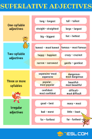 The positive is the form of the adjective that describes one noun. Comparison Of Adjectives Comparative And Superlative 7esl