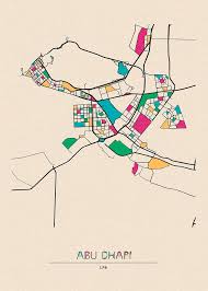 This map was created by a user. Abu Dhabi Uae City Map Digital Art By Inspirowl Design