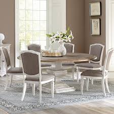 Smokey White And Gray 70 Inch Round 5 Piece Dining Set Elizabeth Rc Willey Furniture St Round Dining Table Decor Round Dining Room Table Grey Dining Tables