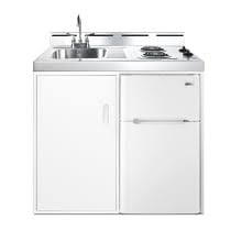 Summit c48elglass 48 all in one combo kitchen refrigerator freezer 2 burner 1 cabinet 115v. Combo Kitchens For Tiny Spaces Compact Appliance