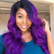 Black And Purple Wig Pin By Erin Cruz On Wavy Hair In 2020 Purple Wig Dark Purple Hair Lace Front Wigs