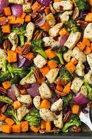 Chicken Broccoli And Sweet Potato Sheet Pan Dinner Cooking Classy Sheet Pan Meals Chicken Sheet Pan Recipes Pan Chicken Recipes