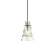 Kichler 43629ni Brushed Nickel Evie 6 Mini Pendant With Mercury Glass Lightingdirect Com Mercury Glass Pendant Light Kitchen Ceiling Lights Island Pendant Lights