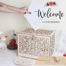 You and your partner can break this little guy open together—talk about a fun reception idea. Diy Wedding Gift Card Box Wooden Money Box With Lock Beautiful Wedding Decoration Supplies For Birthday Party Gift Wedding Card Boxes Aliexpress