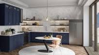 Modern Navy Kitchen by Parriott Wood | Shaker Style Navy Cabinets