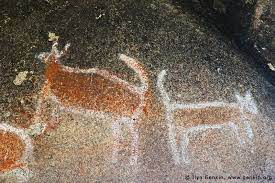Rock Art Australia Stock Photography Aboriginal Rock Art Paintings At Bunjil Rock Painting Art Rock Art Prehistoric Painting
