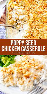 Easy Delicious Poppy Seed Chicken Casserole Recipe Chicken Recipes Casserole Dinner Casseroles Poppy Seed Chicken Casserole