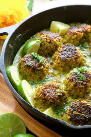 Cauliflower Quinoa Meatless Meatballs In Coconut Turmeric Broth