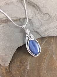 Kyanite Necklace For Women Blue Kyanite Pendant With Chain Etsy Blue Kyanite Necklace Kyanite Pendant Womens Necklaces