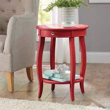 Our furniture, home decor and accessories collections feature red accent table in quality materials and classic styles. Better Homes Gardens Round Accent Table With Drawer Vibrant Red Walmart Com Walmart Com