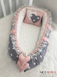 Modastra Baby Nest Gri Ve Pudra Yildizli Kombin Lux Baby Nest Bebek Besik Yatagi Bebek Puset