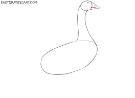 For the body, trace a long oval shape but lay it on its side. How To Draw A Goose Easy Drawing Art