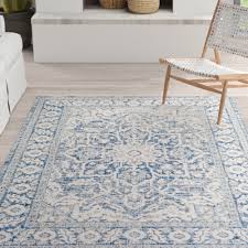 A variegated geo pattern gives this rug its global appeal. Mistana Summey Oriental Navy White Indoor Outdoor Area Rug Reviews Wayfair