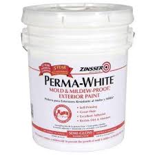 Perma White 5 Gal Mold Mildew Proof White Satin Exterior Paint