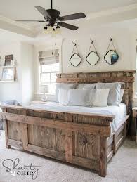 Try furniture with distressed finishes for rustic charm or crisp paint to achieve a contemporary vibe. Diy King Size Bed Free Plans Farmhouse Bedroom Furniture Rustic Bedroom Design Home Decor