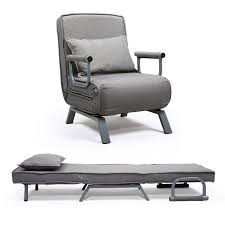Jaxpety Fabric Folding Chaise Lounge Convertible Single Sleeper Sofa Chair With Armrest And Pillow Gray Walmart Com Sleeper Chair Convertible Sofa Bed Sofa Chair
