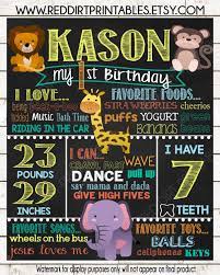 Zoo Animal Birthday Chalkboard Printable Animal Theme Party Printable Animal Birthday Birthday Chalkboard Animal Theme