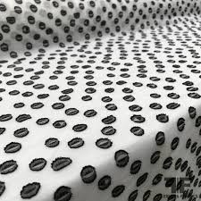 Black And White Polka Dot Chiffon Fabric Polka Dot Lips Burnout Chiffon Black White Polka Dots Black And White Burnout Fabric