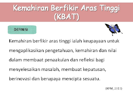 Kemahiran berfikir aras tinggi diterapkan kepada murid melalui soalan aras tinggi. Kemahiran Berfikir Aras Tinggi Kbat Ahli Kumpulan V