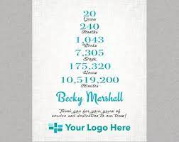 Ideally celebrating it yearly or at a minimum on bigger milestones like a 5 year anniversary. 20 Year Work Anniversary Gift For Nurses Rn Retirement Gift Personalized Employee Appreciation Gift Gift For Coworker Healthcare Employee Appreciation Gifts Work Anniversary Employee Gifts