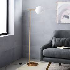 Drei tripod ochre floor lamp. Staggered Glass Floor Lamp