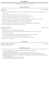 The computer skills you include on your resume should be the items that overlap between your master list and the list of computer skills needed. Sap Trainer Resume Sample Mintresume