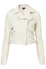 Triangle Perforated Motorcycle Jacket From Topshop Clothes Design Clothes White Leather Jacket