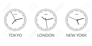 London is 5 hours ahead of new york. Wall Clock Line Icon Set With Different Time Zones London New York Tokyo Time Difference Vector Illustration Royalty Free Cliparts Vectors And Stock Illustration Image 143218197