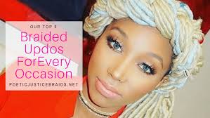 Just part your hair for pigtails, create two french braids, join and pin them. Braided Updo Hairstyles African American