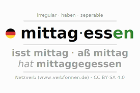 Das ist ein guter zeitpunkt, um uns etwas die beine zu vertreten und uns. Present Mittagessen Have Lunch Forms Rules Examples Translation Definition Exercises Downloads