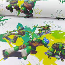 Ninja turtle wallpaper for bedroom. Official Teenage Mutant Ninja Turtles Wallpaper Tmnt Childrens Cartoon Wp4 Tmn Tur 12 White Green I Want Wallpaper