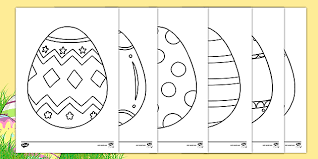 Easter Egg Template Colouring Sheets Easter Eggs Ks1