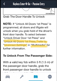 Keyless locking and unlocking of the driver door or all doors and liftgate. Question About Passive Entry 2017 Chrysler Pacifica Minivan Forums