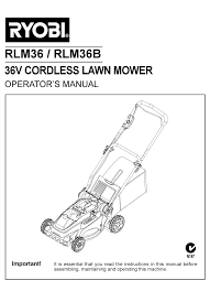 Battery mowers have grown up. Ryobi Rlm36 Operator S Manual Pdf Download Manualslib