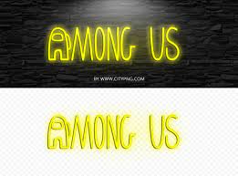 Hd Yellow Neon Logo Among Us Crewmate Png Neon Logo Png Logo
