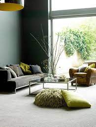 Crisp Color Combo Deep Green Pale Gray Living Room Green Living Room Grey Interior Design