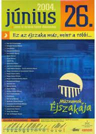 A múzeumok éjszakája idén javarészt online programokkal várja önöket: Plakat Muzeumok Ejszakaja 2004 Postamuzeum Muzeumdigitar