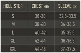 39 Explanatory Hollister Jacket Size Chart