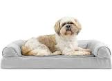 Pet Dog Bed - Orthopedic Ultra Plush Faux Fur and Suede Traditional Sofa-Style Grey Furhaven