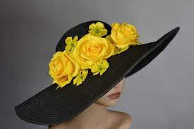 Black Yellow Wedding Hat Kentucky Derby Hat Fascinator Wedding Etsy Kentucky Derby Hat Wedding Hats Derby Hats