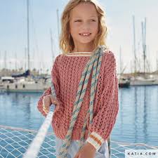 Knitting patterns for sweaters featuring animals. Sweater Kids Spring Summer Models Patterns Katia Com