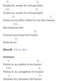 Hundul sasada au sai hurimangi muruk mi tu au ito di dok ho ma holongki hasian holong sandiwara pa posma roham unang be ho sai marsak percaya ma ho tu au ho do nomor sada tiop ma tangan hon hasian haol ma au gomos reff. Chord Lagu Batak Rade Do Au