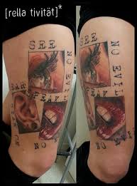 This old man got tattooed with a goat that seems to be grazing on his grey hairs. Rella Tivitat Speak No Evil Hear No Evil See No Evil Tattoos Von Tattoo Bewertung De