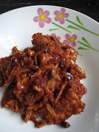 1 papan tempe yg dipotong kotak ati ampela yg sdh direbus dan dipotong. Sambal Tempe Kering