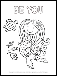 These coloring pages allow kids to indulge in fantasy and fill the pictures with the colors of their imagination. Be You Mermaid Coloring Page Download For Free The Art Kit