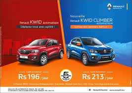Renault Maurice Renault Kwid Automatique A Partir De Seulement Rs 196 Par Jour Tel 207 2400 244 31 Car Advertising Design Banner Ads Design Ads Creative